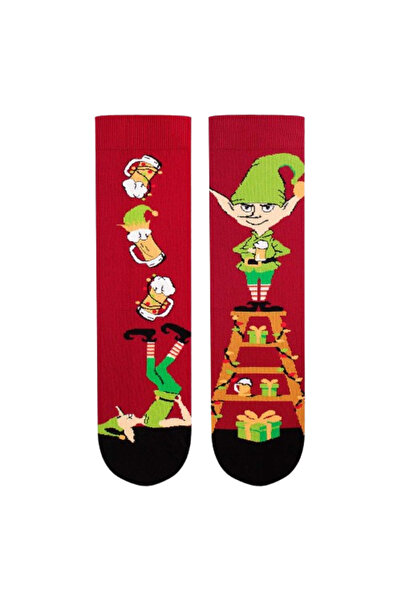 Pirin Hill Christmas cotton socks Arty Socks Merry Elf Light burgundy
