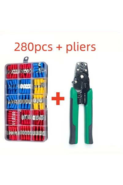 Choice مجموعة موصلات طرفية مجعدة مكونة من 280 قطعة مع طرف تلامس نحاسي أحادي ا...