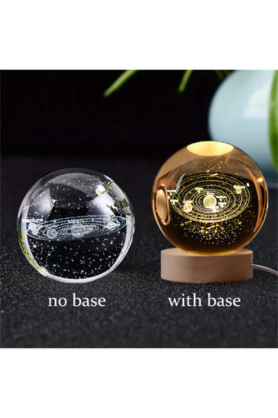 Choice 6 سم مع قاعدة النظام الشمسي 6 سم كرة بلورية ثلاثية الأبعاد كوكب كريستا...