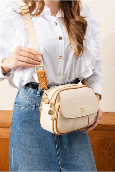 eflanmoda Γυναικεία τσάντα ώμου και χιαστί ποιότητας 5 τμημάτων