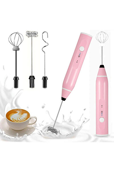 Choice خلاط كهربائي محمول باليد صغير الحجم باللون الوردي 3 في 1 مع صانعة كهرب...