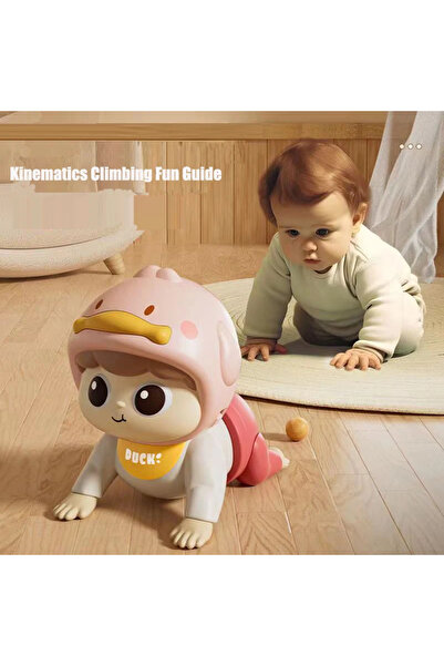 Choice ألعاب زحف باللون الوردي مع صوت دمية كهربائية للأطفال الصغار لتعلم التسلق وتعليمية.