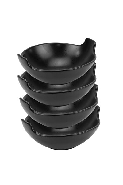 Culinaro Σετ 4 κεραμικών μπολ STREET FOOD ΜΑΥΡΟ, Μ19,8xΥ6,1εκ.