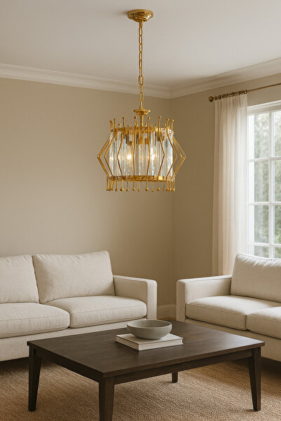 Natiorj Zlatan 20 CM Kristal Taşlı Lüks Sarkıt Avize Salon Yatak Odası