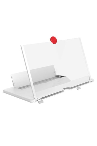 CYTHERIA Ecran de mărire 3D, universal, 12 inci, cu suport pentru telefon, alb