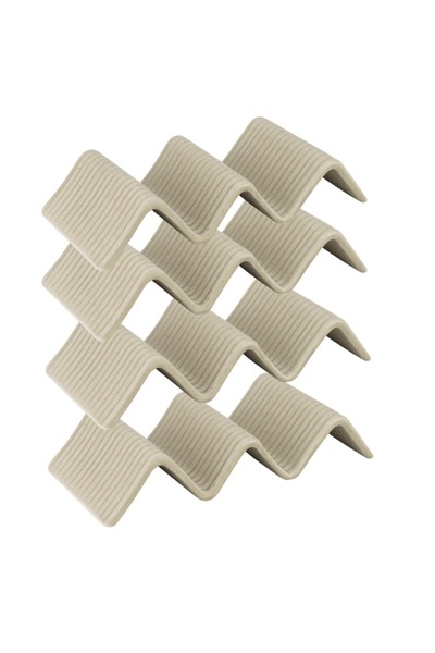 Culinaro Set of 4 taco holders with 2-3 compartments STREET FOOD CREAM, ceramic, 23.2x10.4xh4.3cm