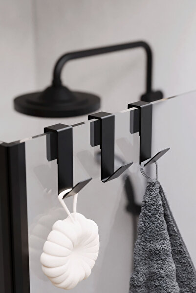 Zift Unique Paslanmaz Çelik İnoks Havlu Askısı,Duşakabin Cam Askılık,Banyo Duşakabin Askı 3 Adet