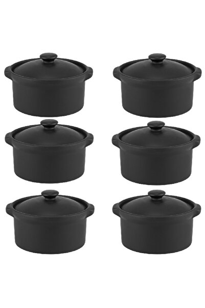 Culinaro Set 6 vase de copt si servit ceramica 550 ml,14xh9,8cm,negru