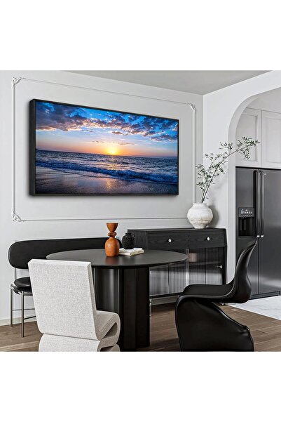 ALAYRA International ALAYRA Large Framed Canvas Wall Art – Boho Beach & Sea D...