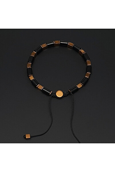 Seven Art Jewelry Natural Stone Set, Copper Hematite and Black Agate Stone Bracelet Necklace Set