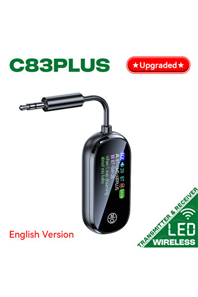Choice C83Plus (الإنجليزية) 2 في 1 جهاز إرسال واستقبال بلوتوث 5.4 ستيريو 3.5 مم AUX صوت الطائرة لاسلكي