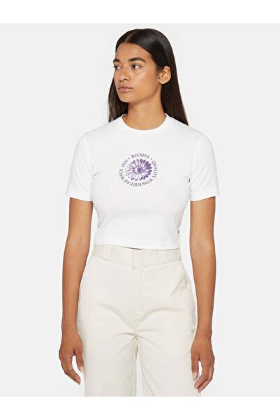 Dickies Women's White Printed Garden Plain Tee SS W White