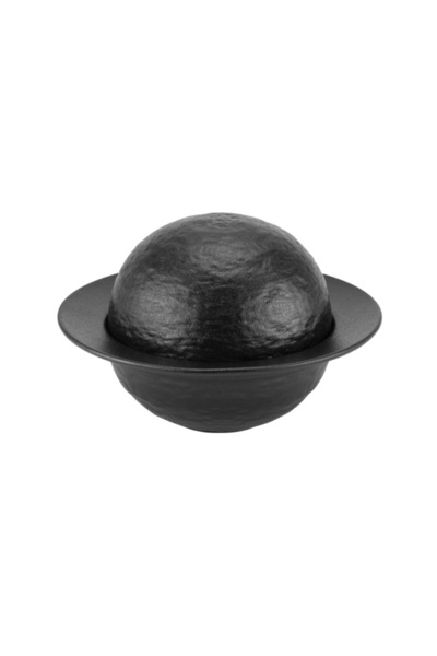 Culinaro Bol din ceramica cu capac Atlas Black pentru prezentare 16xh10cm