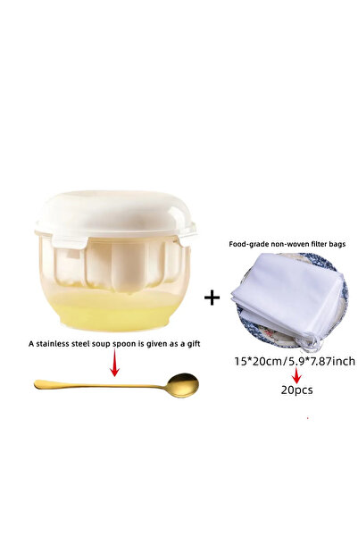 Choice طقم فلتر مصفاة زبادي يوناني فاخر - صانع زبادي منزلي سميك وكريمي - خالٍ...