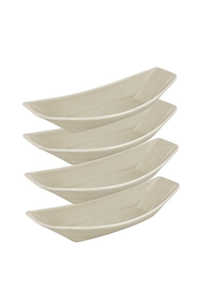 Culinaro Set 4 boluri tip barca ceramice STREET FOOD CREAM, 30,6x11,6xh5,5cm