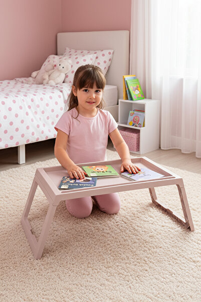 EVLE Folding Laptop Stand over Bed Sofa Work and Breakfast Table'Powder Pink'