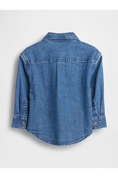 GAP Erkek Bebek Mavi Denim Big Gömlek