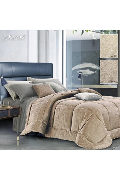 GF FERRARI GFFerrari Luxury King Duvet Cover - Beige 7 Piece Set