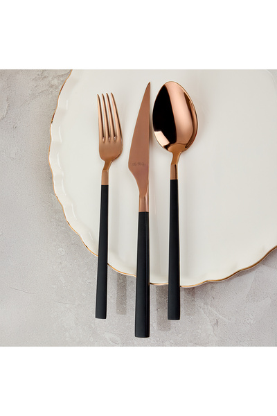 Aryıldız Vogue Bronz Siyah 24 Parça 6 Kişilik Çatal Kaşık Bıçak Takımı