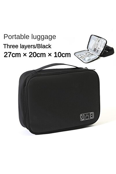 Choice Black 3 layers Cable Storage Bag Waterproof Digital Electronic Organizer Portable USB Data Line Char