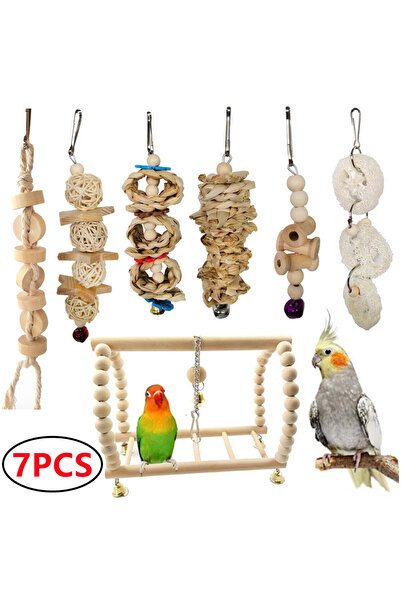 Choice مجموعة ألعاب الطيور G المتأرجحة ألعاب تدريب المضغ للببغاء الصغير أرجوح...