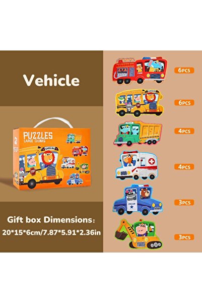 Choice صندوق هدايا ألغاز كبير مكون من ستة قطع من المركبات، ألعاب تعليمية للأط...