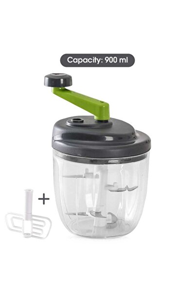 Choice مفرمة لحم يدوية 900 مل، قطعة واحدة 520/900 مل، مفرمة ثوم، مكبس ثوم دوار، مطحنة خضروات، بصل، مكعب