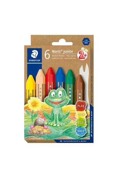 Staedtler Комплект от 6 цветни восъчни молива, дебелина 1,4 см, Staedtler, от...