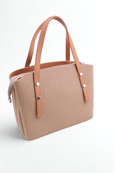 Just Polo 5 Compartment Medium Size Adjustable Thin Leather Strap Women's Shoulder Bag 4030 Sand