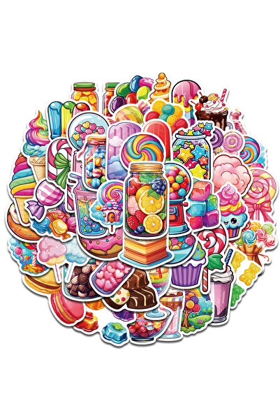 Choice 50 قطعة من ملصقات الحلوى بألوان قوس قزح الإبداعية، رسومات جمالية لطيفة...