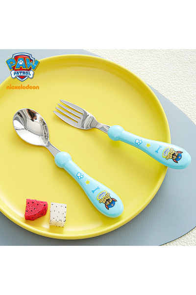 PAW PATROL أدوات مائدة للأطفال من تشيس سكاي، مصنوعة من الفولاذ المقاوم للصدأ 316، بتصميم كرتوني لطيف، مع طعام للأطفال