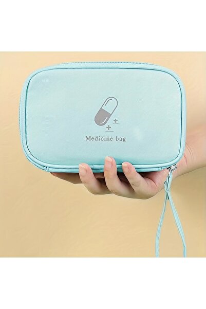 Choice blue-1pc 1pc/3pcs/5pcs Portable Medicine Bag Cute First Aid Kit Medical Emergency Kits Organizer Out