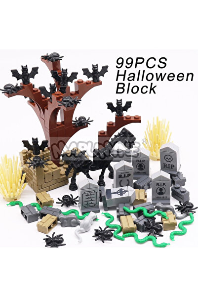 Choice 99PCS Graveyard MARUMINE Halloween Building Blocks Set 99-265pcs Graveyard Grave Tombstone Construct