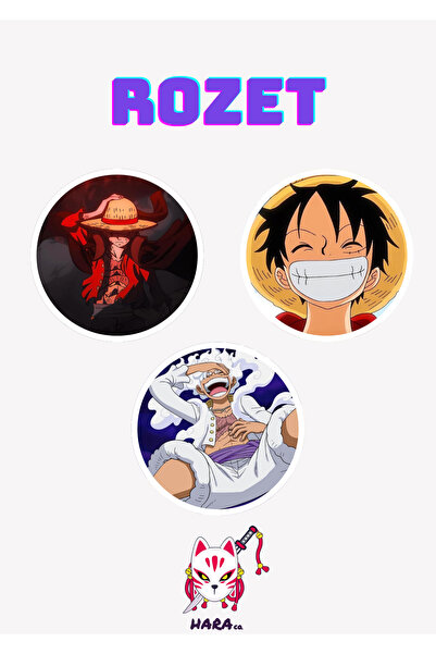 Hara Company One Piece Animesi Luffy Anime Rozet Seti 3’lü