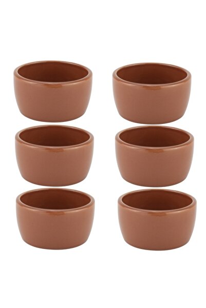 Culinaro Set 6 boluri ramekin ceramica stil traditional 7cm,maro