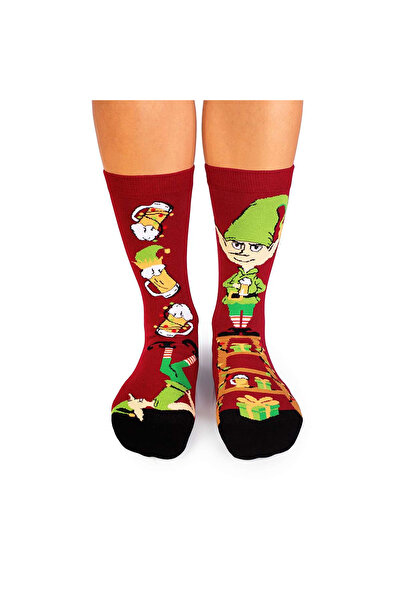 Pirin Hill Christmas cotton socks Arty Socks Merry Elf Light burgundy