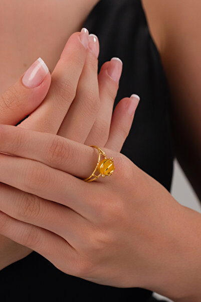 ZEYNEPLİ GOLD 14 AYAR ALTIN MARDİN İŞİ KAFESLİ KEHRİBAR YÜZÜK