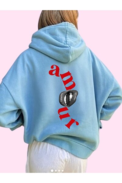 ArtYus Unisex Amour Lip Colored Special cu imprimeu Cotton supradimensionat c...