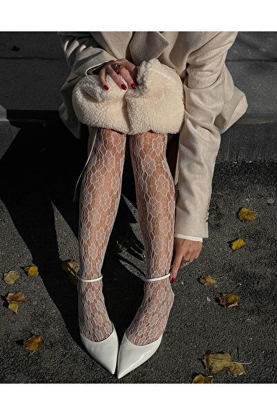 MATHILDA Γυναικείο καλσόν Lolita με μοτίβο λουλουδιών δαντέλας