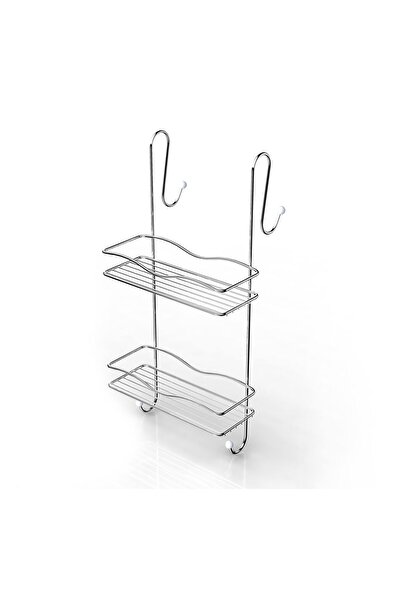 SHOPIENS Etajera baie din metal BK062, montaj suspendat, finisaj cromat, doua...