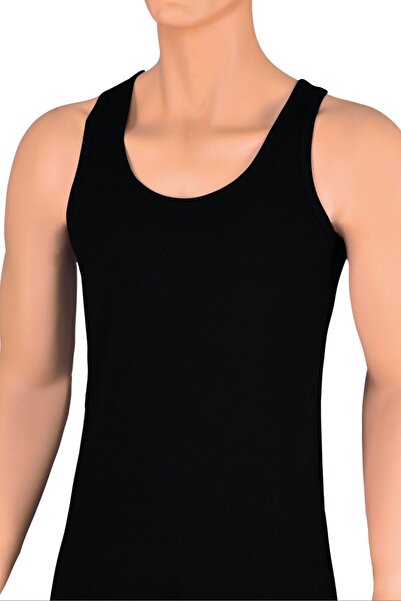 Öts Camisole pentru bărbați, 2 piese, negru (100% bumbac)