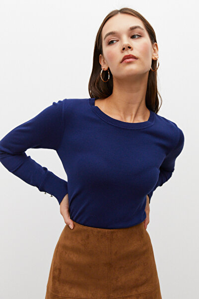 urban focus Crew Neck Sleeve Button Sweater