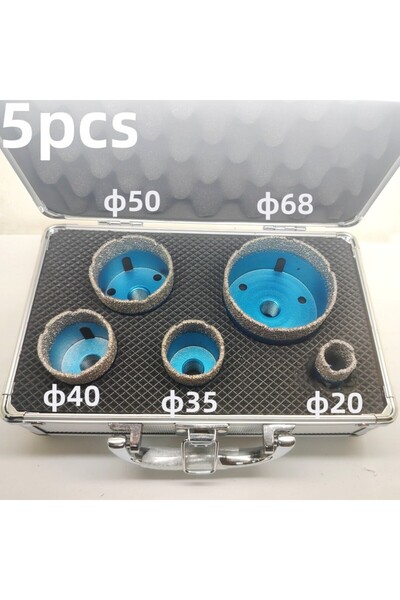 Choice مجموعة مثقاب دائرية من 5 قطع بخيط M14 ملحومة بالتفريغ الجاف من الماس للسيراميك والجرانيت والرخام والحجر والبلاط