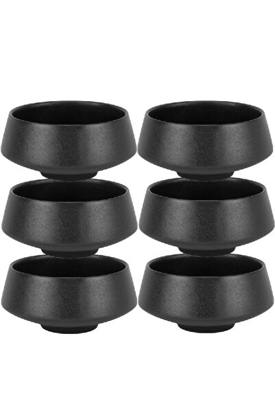 Culinaro Σετ 6 κεραμικών κωνικών μπολ Atlas Black 9cm, 200ml
