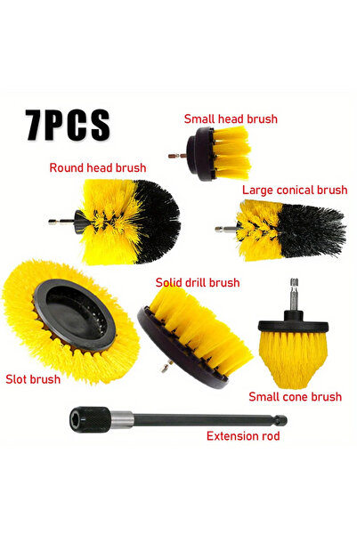 Choice 7pcs 3/7pcs Drill Brush Attachment Set Electric Cleaning Scrub Brush M...