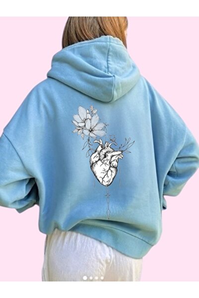ArtYus Unisex Heart Flower Colorat Special cu imprimeu Bumbac supradimensiona...