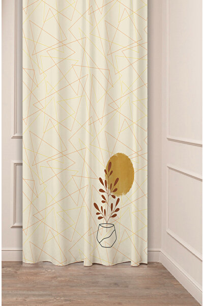 GREENDECOR Beige Bohemian Floral Patterned Geometric Striped Specially Design...