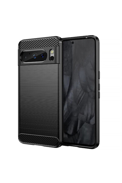 Optim Solution Husa de silicon TPU pentru Google Pixel 8 Pro, Carbon, Negru