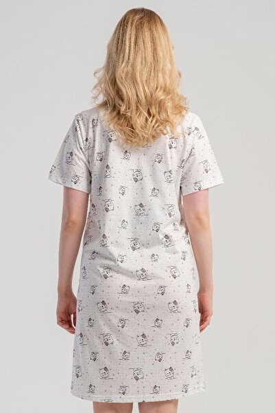 VİENETTA Women's White Color Short Sleeve Maternity Tunic C9T1N0605