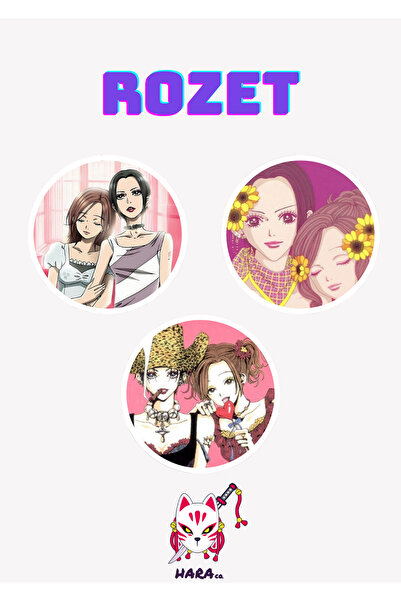 Hara Company Nana Animesi Nana Osaki ve Nana Komatsu Anime Rozet Seti 3’lü
